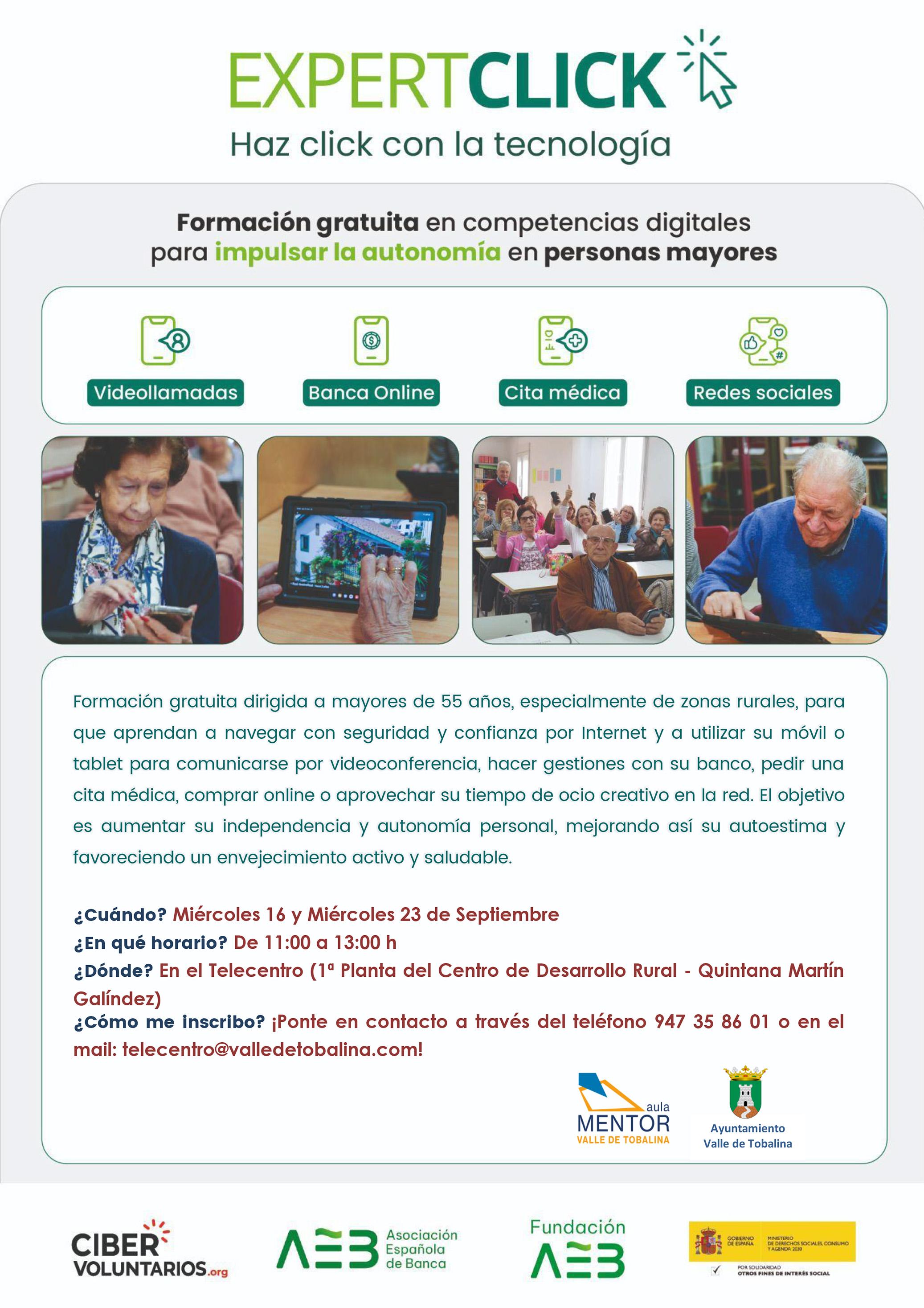 Formación gratuita de competencias digitales para personas mayores